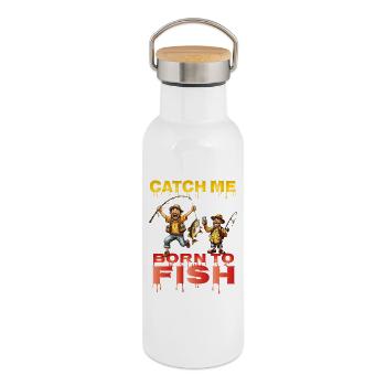 Catch_me_ - Thermal Bottle with Bamboo Lid - white - Right