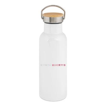 Rendre le racisme répréhensible - Gourde isotherme avec bouchon en bambou - blanc - Droite