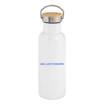 WELLENTHERAPIE  - Thermosflasche mit Bambusdeckel - Weiß - Rechts