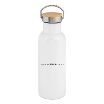 Coordinates: Aarau, Canton of Aargau - Thermal Bottle with Bamboo Lid - white - Right