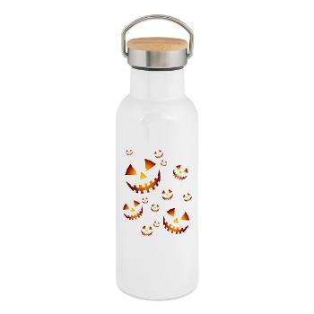 Pumpkins - Thermal Bottle with Bamboo Lid - white - Right
