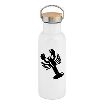 a lobster - Thermal Bottle with Bamboo Lid - white - Right