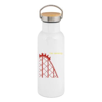 Krypto-Fahrt Achterbahnfahrt - Thermosflasche mit Bambusdeckel - Weiß - Rechts