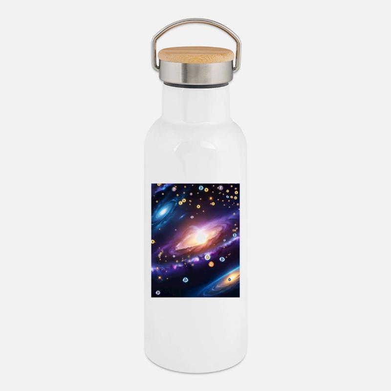 JensJensen - Thermosflasche mit Bambusdeckel - Weiß