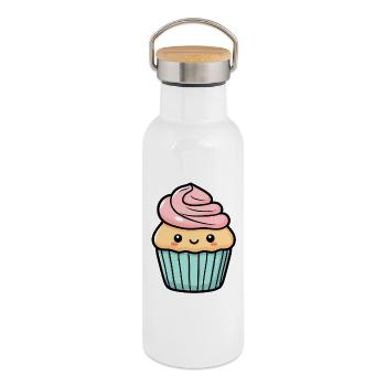Cupcake - Thermal Bottle with Bamboo Lid - white - Right