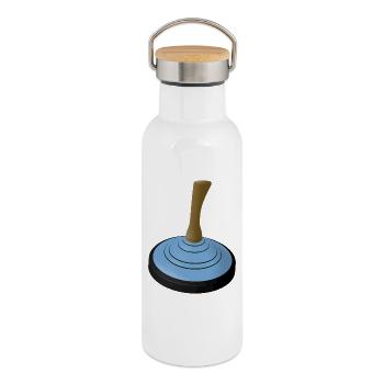 2025-EISSTOCK-hellblau - Gourde isotherme avec bouchon en bambou - blanc - Droite