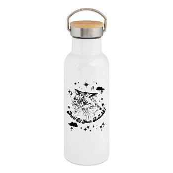 TIRED OF YOUR BULLSHIT - Thermal Bottle with Bamboo Lid - white - Right