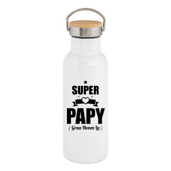 Super Grandpa Gift - Gran Nonm la T-shirt - Thermal Bottle with Bamboo Lid - white - Right