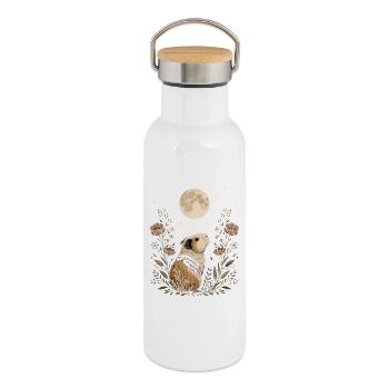 Ideal gift for animal and nature lovers - Thermal Bottle with Bamboo Lid - white - Right