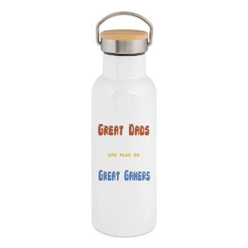 Gamerpapa Father's Day Gift - Thermal Bottle with Bamboo Lid - white - Right