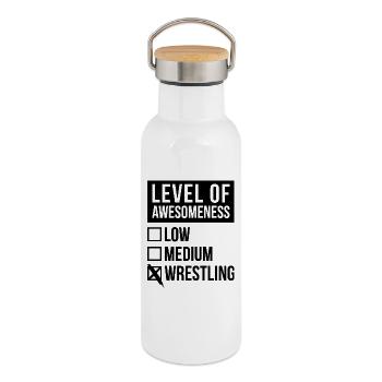 Ringen - Thermosflasche mit Bambusdeckel - Weiß - Rechts
