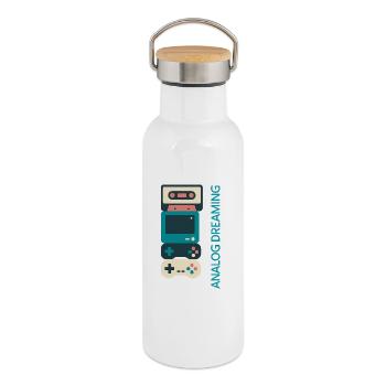 Analog Dreaming Konsolenstapel - Thermosflasche mit Bambusdeckel - Weiß - Rechts