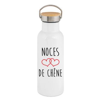 Oak Wedding 80 Years - Thermal Bottle with Bamboo Lid - white - Right