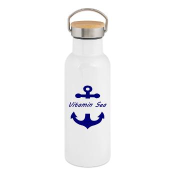 Vitamin-Sea - Thermal Bottle with Bamboo Lid - white - Right