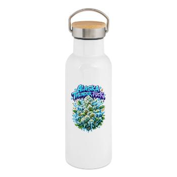 L’art du Thunder Fuck de l’Alaska - Gourde isotherme avec bouchon en bambou - blanc - Droite