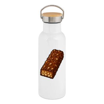 Crunchy nut chocolate bar - Thermal Bottle with Bamboo Lid - white - Right