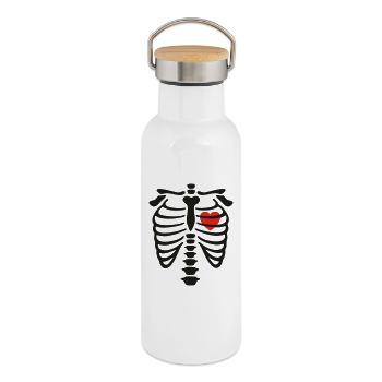 bis dass der Tod uns scheidet - Thermosflasche mit Bambusdeckel - Weiß - Rechts