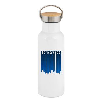 Leicester Skyline Blue - Thermal Bottle with Bamboo Lid - white - Right