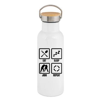 Judoka Routine - Thermosflasche mit Bambusdeckel - Weiß - Rechts