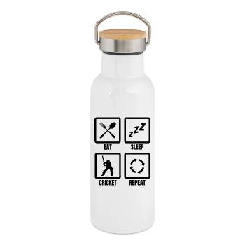 Kricket Routine - Thermosflasche mit Bambusdeckel - Weiß - Rechts