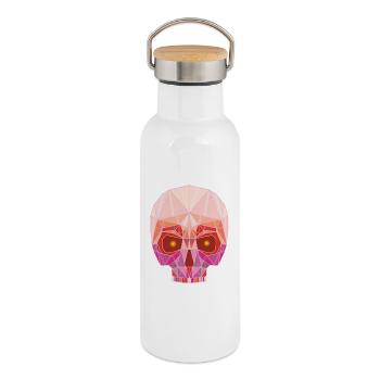 Tête de mort rubis - Gourde isotherme avec bouchon en bambou - blanc - Droite