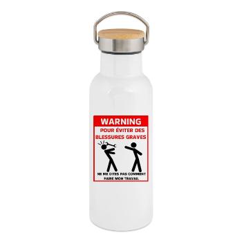Sicherheitshinweis t - Thermosflasche mit Bambusdeckel - Weiß - Rechts