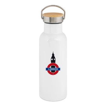 london tower england brexit uk big ben trip reise - Thermosflasche mit Bambusdeckel - Weiß - Rechts