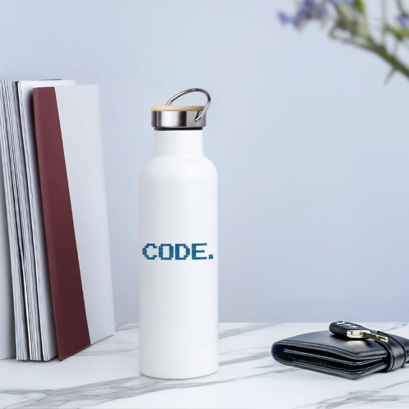 Code de programmation informatique Gourde isotherme avec bouchon en bambou