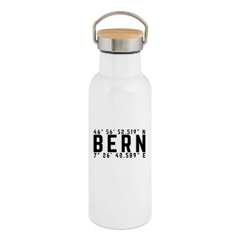 Coordonnées Bern Houptstadt - Gourde isotherme avec bouchon en bambou - blanc - Droite