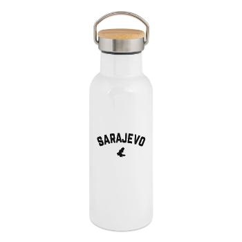 Sarajevo Bosnia - Thermal Bottle with Bamboo Lid - white - Right