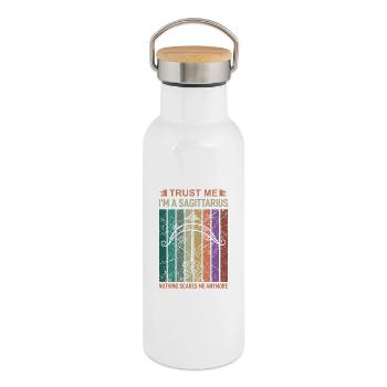 Zodiac Sagittarius - Thermal Bottle with Bamboo Lid - white - Right