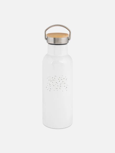 Sterne Sternenhimmel Galaxie Milchstraße - Thermosflasche mit Bambusdeckel - Weiß