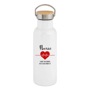 Nurse - Thermosflasche mit Bambusdeckel - Weiß - Rechts