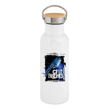 Club Lights - Rostock - Thermosflasche mit Bambusdeckel - Weiß - Rechts