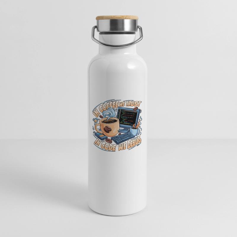 KaffeeCode Debug: In Code Wir Debuggen Thermosflasche mit Bambusdeckel
