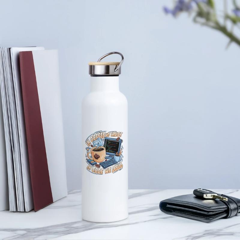 KaffeeCode Debug: In Code Wir Debuggen Thermosflasche mit Bambusdeckel