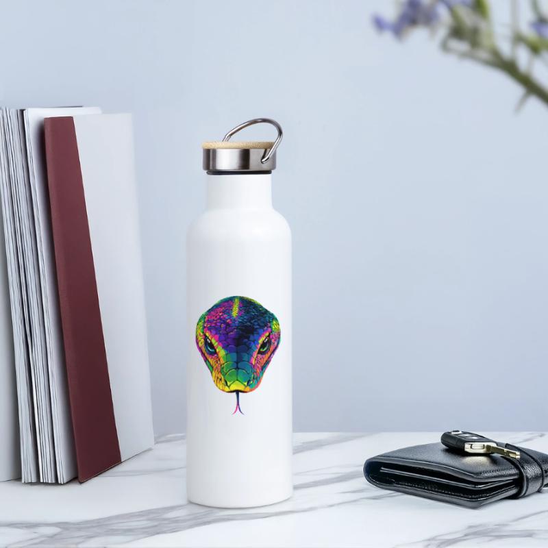 Serpent Python Cobra Mamba Serpent à sonnettes Serpent Gourde isotherme avec bouchon en bambou