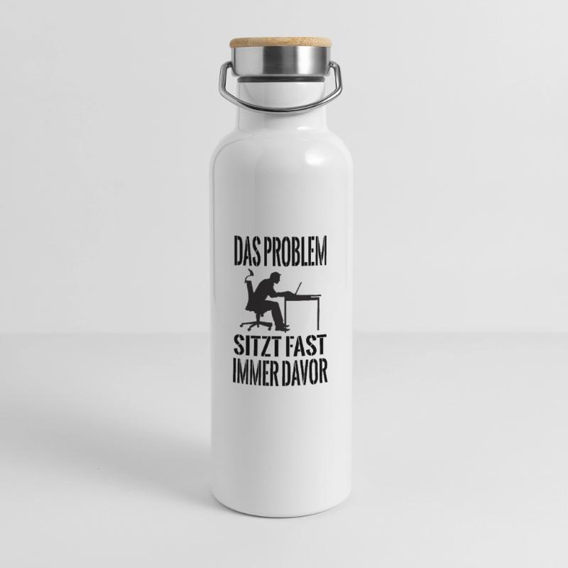 Administrator Admin IT PC Computer Programmierer Thermosflasche mit Bambusdeckel