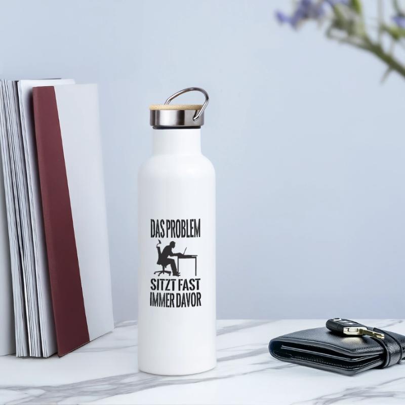 Administrator Admin IT PC Computer Programmierer Thermosflasche mit Bambusdeckel