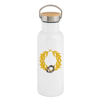 Bergsteiger Berge Berg klettern abseilen Lorbeer - Thermosflasche mit Bambusdeckel - Weiß - Rechts