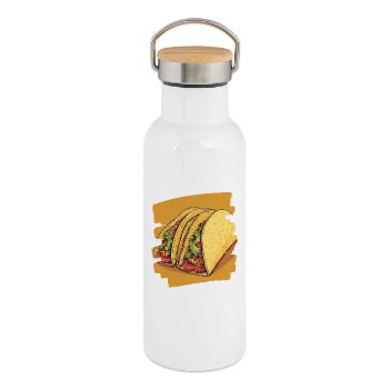 Taco - Thermosflasche mit Bambusdeckel - Weiß - Rechts