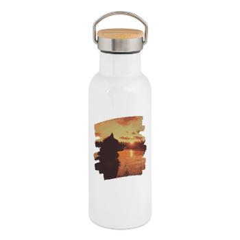 Finnish Lapphund - Thermal Bottle with Bamboo Lid - white - Right