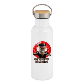 Cappuccino Assassino Coffee Lover Italian Brainrot - Thermal Bottle with Bamboo Lid - white - Right