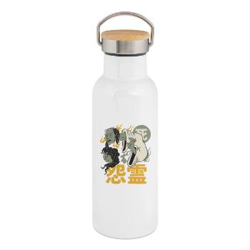 Japanese Demon - Thermal Bottle with Bamboo Lid - white - Right