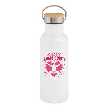 Lutteur de sumo Lutte japonaise Nagoya - Gourde isotherme avec bouchon en bambou - blanc - Droite