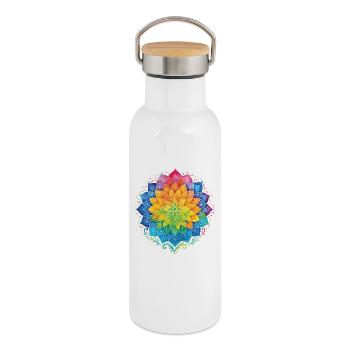 Mindfulness Affirmation Emotional Resilience - Thermal Bottle with Bamboo Lid - white - Right