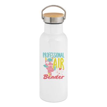 Public Fart Funny Inappropriate - Thermal Bottle with Bamboo Lid - white - Right
