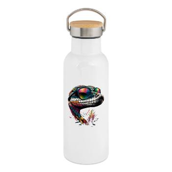 snake, python, cobra, rattlesnake, snakes - Thermal Bottle with Bamboo Lid - white - Right