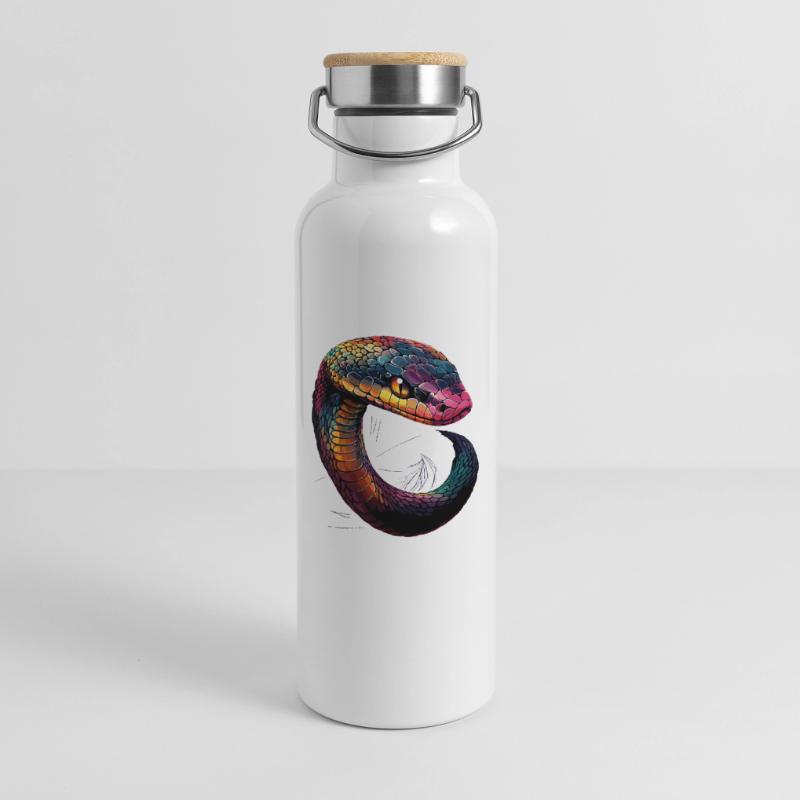 serpent, python, cobra, serpent à sonnettes, serpents Gourde isotherme avec bouchon en bambou