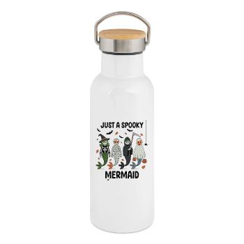 Spukende Meerjungfrauen Halloween Design - Thermosflasche mit Bambusdeckel - Weiß - Rechts